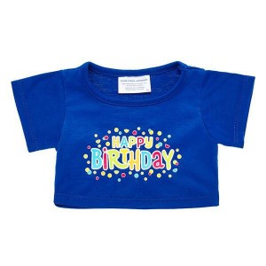 Build A Bear Blue Happy Birthday T-Shirt Tees | NOFBC1253