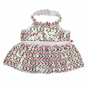 Build A Bear Christmas Pink Green Halter Dress Dresses | CZXNA7893