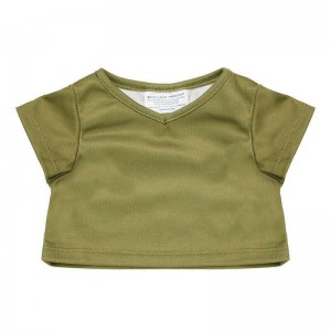 Build A Bear Green V-Neck T-Shirt Tees | APNYF9154