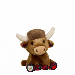 Build A Bear Mini Beans Tartan Highland Cow Stuffed Animal - Limited Edition Mini Beans | EAZRD5894