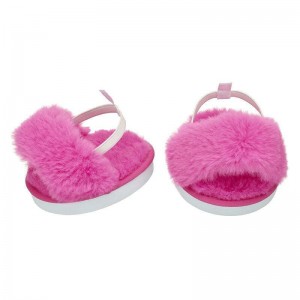 Build A Bear Pink Fuzzy Slippers Rainbow Friends | WZFTX6402