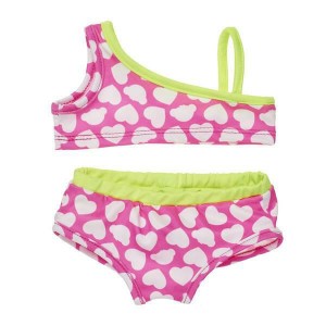 Build A Bear Pink Hearts Two-Piece Swimsuit Swimwear | ZYUFD6712