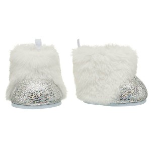 Build A Bear White Fur Boots Honey Girls | VMPHT2658