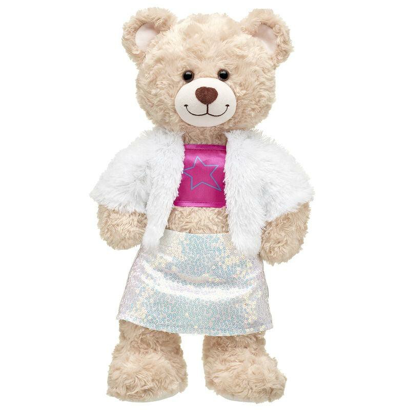 Build A Bear Faux Fur Sequin Skirt Outfit Honey Girls | JEQWU3729