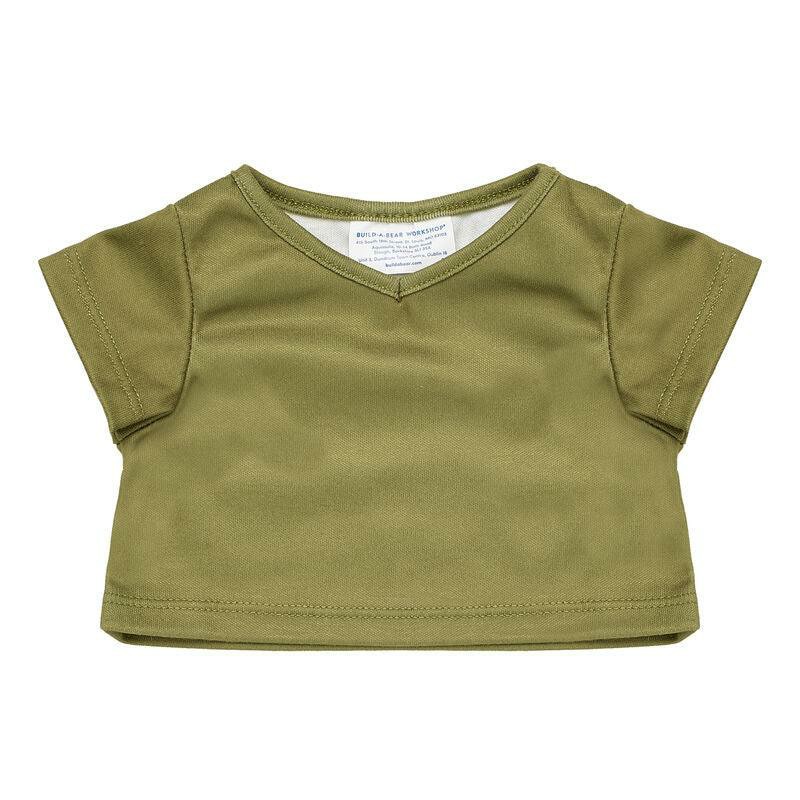 Build A Bear Green V-Neck T-Shirt Tees | APNYF9154