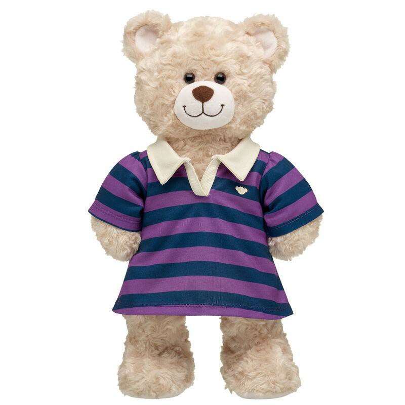 Build A Bear Navy and Purple Stripe Polo Dress Dresses | LNWGA1645