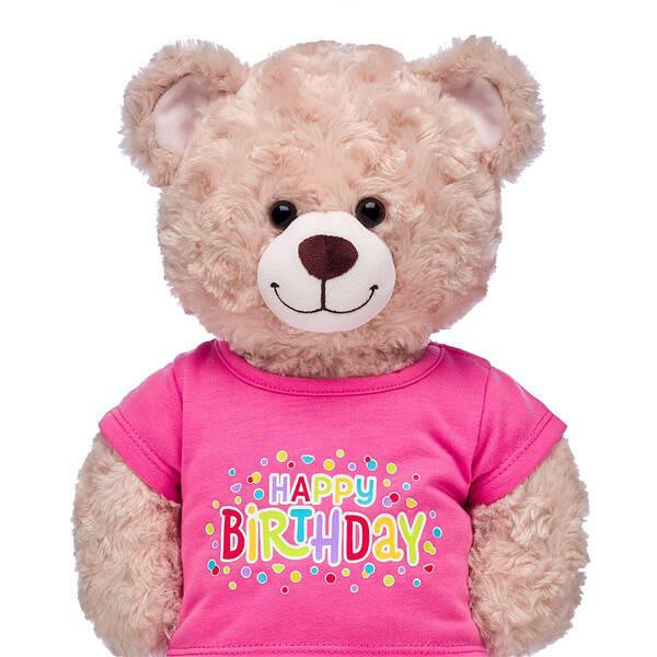 Build A Bear Pink Happy Birthday Tee Birthday Gifts | TKEQL0514