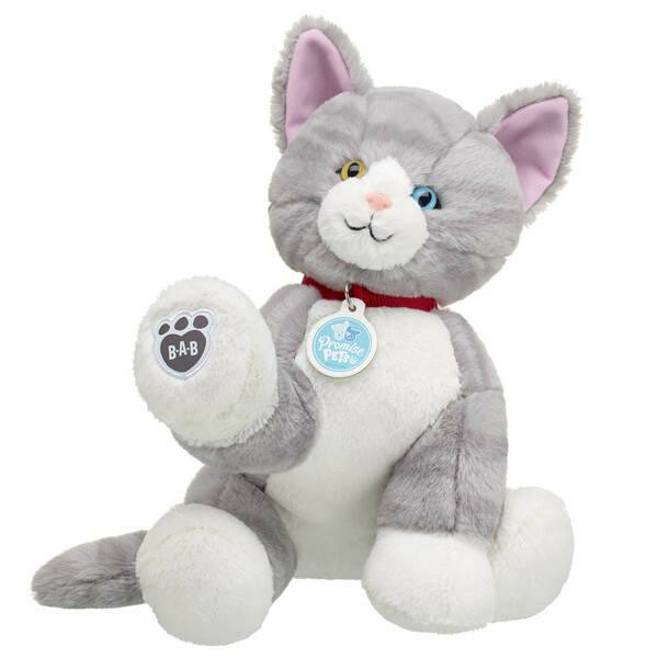 Build A Bear Promise Pets Grey and White Kitty Promise Pets | BQMKX0435