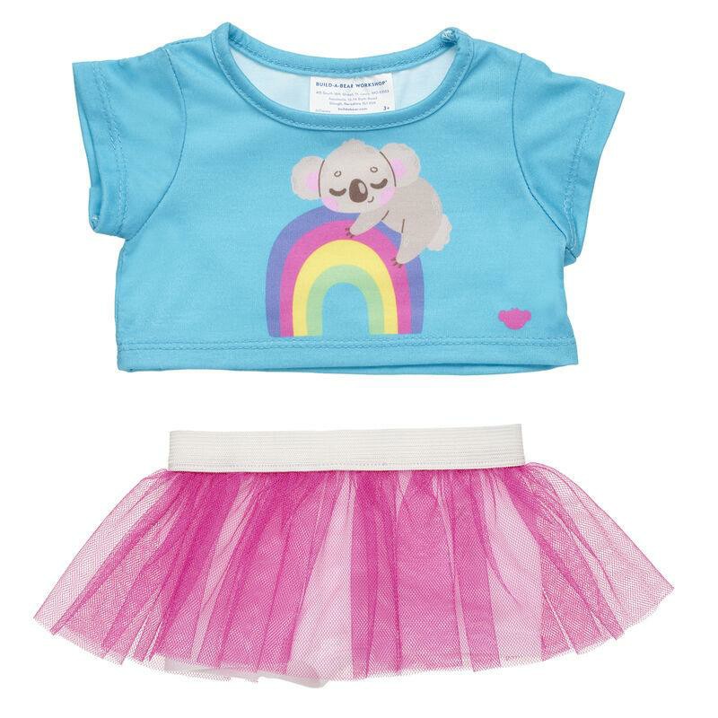 Build A Bear Rainbow Koala Skirt Set Outfits | IRHXB6978