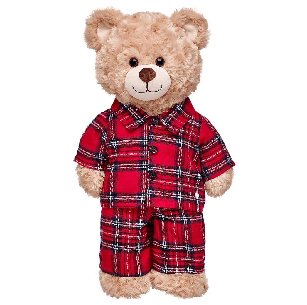 Build A Bear Red Plaid Pjs Outfits | FINMO6053