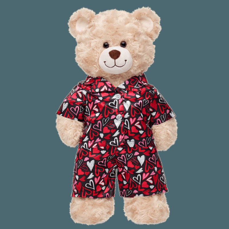 Build A Bear Valentines Day Hearts Satin PJ Set Pyjama's & Underwear | TBZFW9713